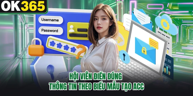 Hội viên điền đúng thông tin theo biểu mẫu tạo acc